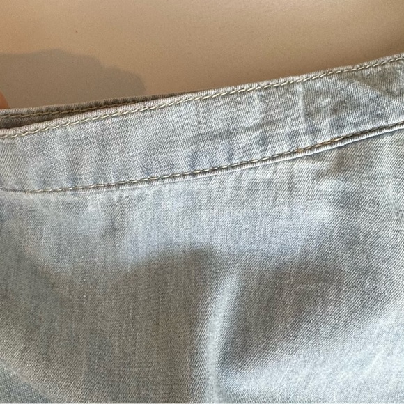 Garage Womens Skirt Light Wash Denim Side Zip 16” Long Lightweight Jean Size S - Picture 11 of 15